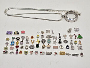 Origami Owl Living Locket Necklace 67 Floating Charms Extender